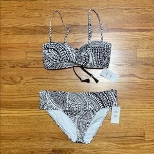 La Blanca swimsuit - bandeau bikini set black and white bathing suit size 6